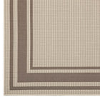 Modway Rim Solid Border Indoor/Outdoor Area Rug - 8 ft W x 10 ft L - Light/Dark Beige-100% Soft Polypropylene
