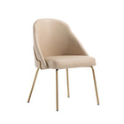 Manhattan Comfort Gracie 24.2" Modern Leatherette Upholstered Dining Chair - Tan and Gold-Weight Capacity: 275 lb. Each