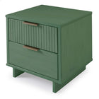Manhattan Comfort Granville 18.11" Modern 2-Drawer Nightstand 2-Piece Set - Sage Green-Open Contemporary Mop Base Side Legs. Adding Seamless Fashion Design and Durability