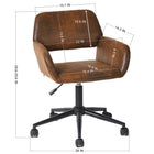 Homy Casa Swivel Office Chair with Casters - Suede Brown Fabric-Durable and easy-to-clean fabric upholstery.