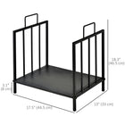 Outsunny - Porte-bûches 17,5 po- support de rangement en métal avec poignées-Le cadre en métal avec revêtement en poudre assure la durabilité à l’intérieur comme à l’extérieur 