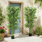 Outsunny - Arbres de bambou artificiels 6 pi en pot pour décoration intérieure - vert - lot de 2-Un pot de pépinière stable assure une base solide 