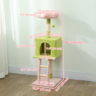 PawHut - arbre à chat fleur 48 po - tour d’intérieur avec perchoir en forme de fleur-Recouvert de polaire douce type teddy, offrant chaleur et confort 