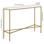 Hudson&Canal Henley 42"W Console Table with Glass Top - Brass-9