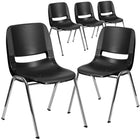 Flash Furniture HERCULES Series Black Ergonomic Shell Stack Chair with Chrome Frame & 18" Seat Height-880 lb. Weight Capacity