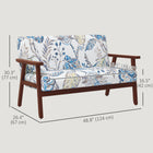 HOMCOM - Canapé loveseat avec pieds en bois de caoutchouc - multicolore-Le tissu aspect lin ne se froisse pas, ne bouloche pas et ne se déforme pas facilement 