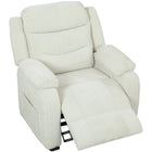 HOMCOM Power Massage Recliner with Quiet Motor - Beige-One touch power recliner with footrest reaches 150° smoothly with quiet brushless motor