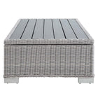 Modway - Conway 45 po Terrasse extérieure Rotin en osier Table basse - Gris clair-Glissements au pied sans marquer