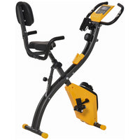 Soozier 3 in 1 Folding Exercise Bike w/ 8-Level Magnetic Resistance - Yellow-Caters to your body shaping needs, bodybuilding and fitness, waist training, hips, legs and arms 