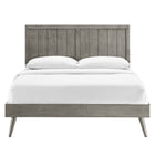 Modway Alana Wood Twin Platform Bed with Splayed Legs - Grey-Wood, MDF, and Veneer Construction