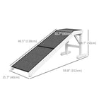 PawHut 59" L Pet Ramp with Non-slip Carpet - White-Anti-slip carpet on the ramp ensures safety 