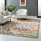 Modway - Reflect Treillis marocain en diamant abstrait Takara Tapis intérieur et extérieur de 8 pi l x 10 pi L - Multicolore-Tissage serré à poil bas