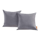 Modway Convene Outdoor Patio Pillow Set - Grey - Set of 2-Machine Washable Pillows