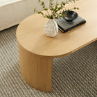 Modway Aspect Oval Wood Coffee Table - Oak-MDF Construction