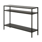 Hudson&Canal Ricardo 42"W Console Table with Metal Shelves - Blackened Bronze-Top has weight capacity of 50 lbs, middle shelves can hold 20 lbs each, lower shelf can hold 50 lbs