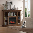 HOMCOM 1400W Electric Fireplace Insert Heater with Realistic Flames - Black-Design for year-round use, can be used with or without the heat 