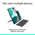 Logitech Flip Folio Keyboard Case for iPad 11/13 Pro (M4/M5) Air 13/11(M2/M3/M4)- Graphite-2-year battery life: replaceable coin cell batteries (CR2016 battery x4 included with Bluetooth keyboard)