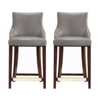Manhattan Comfort - Shubert tabouret de comptoir moderne en similicuir 22,64" - taupe foncé - lot de 2-Tabouret de comptoir moderne avec dossier parfait pour une utilisation au comptoir et dans la cuisine. Ensemble de 2