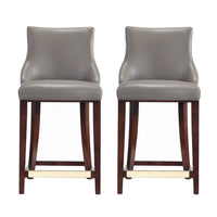 Manhattan Comfort - Shubert tabouret de comptoir moderne en similicuir 22,64" - taupe foncé - lot de 2-Tabouret de comptoir moderne avec dossier parfait pour une utilisation au comptoir et dans la cuisine. Ensemble de 2