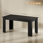 HOMCOM 63" Modern Dining Table with Wood Effect - Black-Solid frame and triangular legs ensure strong support and durability