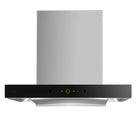 Fotile - Hotte aspirante Perimeter Vent Series en acier inoxydable - 30 po-Acier inoxydable et verre trempé noir