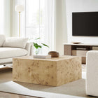 Modway - Cosmos 36 po Carré Table basse en bois de burl - Burl naturel-Placage en MDF et bois de burl Mappa