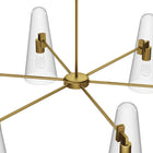 Modway Beacon 6-Light Chandelier - Clear/Satin Brass-ETL Listed for Damp Locations