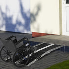 HOMCOM rampe pour fauteuil roulant 6 pi avec revêtement antidérapant pour mobilité en scooter - argent-Parfait pour fauteuils roulants, déambulateurs et rollators par tous les temps 