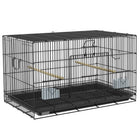 PawHut - Cage à oiseaux 18 po H avec plateau amovible, panneau inférieur en treillis, perchoirs en bois, balançoire-Cette cage à oiseaux offre un accès facile grâce à une porte avant dotée d'une petite porte et de deux petites portes latérales 