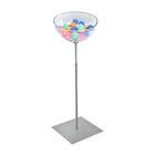 Azar Bowl Floor Display - 12" - Silver/Clear-Material: Polycarbonate