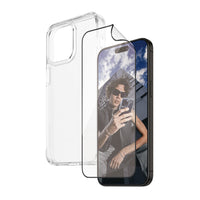 PanzerGlass Bundle with HardCase & Matrix Glass for iPhone 15 Pro Max - Clear-This bundle includes a matrix screen protector & case