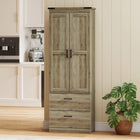 HOMCOM 67" H Tall Kitchen Pantry Cabinet with Adjustable Shelves - Coffee Brown-Anti-tipping design enhances safety in your kitchen 