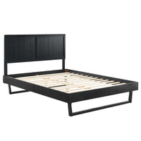 Modway Alana Wood Full Platform Bed with Angular Frame - Black-Full Platform Bed Frame