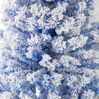 HOMCOM 6' Snow-Flocked Pencil Artifical Christmas Tree - Blue-Detachable, foldable base for easy storage 
