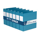 Davis Group Premium Economy Binder - D Ring - 3" - Turquoise Blue - 6 Pack-3 Ring Binder