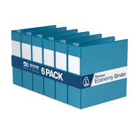 Davis Group Super économie, Reliure à anneaux en “D” inclinés 3 po, paquet de 6 – Bleu Turquoise-3 Reliure À Anneaux