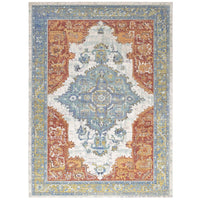 Modway Citlali Distressed Southwestern Aztec Area Rug - 8 ft W x 10 ft L - Multicolored-Colorful Southwestern Aztec Area Rug