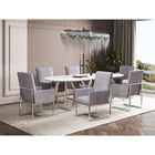 Manhattan Comfort - Chaise de salle à manger moderne Element 60,3 cm en velours gris-26,81 po L x 23 po l x 41,54 po H