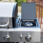 Kenmore - Barbecue au gaz à 4 brûleurs avec brûleur latéral - Noir avec couvercle en acier inoxydable-Surface de cuisson principale : 476 po².