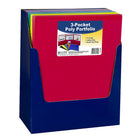 C-Line - Portefeuille en polyéthylène à 3 pochettes, assorti, boîte de 24-Idéal pour les salles de classe et les bureaux