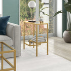 Hudson&Canal Lovett 24"W Rectangular Side Table - Brass-Clean with a soft, dry cloth and no harsh chemicals or abrasive cleaning materials