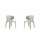 Manhattan Comfort - Lot de 2 chaises de salle à manger Conrad 52 cm style mid-century modern, revêtement en tweed tissé, coloris blé-Chaise de salle à manger style milieu du siècle pour usage en salle à manger lot de 2