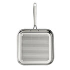 Tramontina - Poêle-gril carrée en acier inoxydable à 3 couches de 11 po – Prêt pour induction-Expérience de grill authentique : les rainures surélevées créent des marques de grill et aident à évacuer la graisse pour des repas plus sains, style restaurant