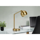 Monarch Specialties 19" H Contemporary Table Lamp - Gold Metal / Gold Shade-Fixed with an easy to reach on/off rocker switch on the 6ft transparent cord when placing this task lamp on a desk, a nightstand, or side table