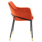 Modway Jovi Performance Velvet Dining Armchair - Black/Orange - 2 Pack-Dense Foam Padding