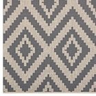 Modway Jagged Geometric Diamond Trellis Indoor/Outdoor Area Rug - 8 ft W x 10 ft L - Grey/Beige-Stain Resistant / Easy To Clean