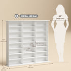 HOMCOM 8-Tier Media Storage Cabinet - White-Stylish unit doubles as decor display for ornaments or plants