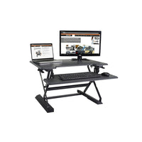 Victor – Bureau assis debout High Rise réglable en hauteur, avec support pour clavier (DCX710)-Design ergonomique : Transformez tout bureau en bureau assis ou debout. Relevez et abaissez le poste de travail en appuyant légèrement sur les leviers ergonomiques