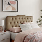 Modway Annabel Stain-Resistant Performance Velvet Full Headboard - Taupe-Wood Blend Frame