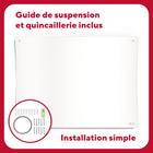 TRU RED - Tableau blanc magnétique incurvé ergonomique en verre à effacement sec - 48 po x 36 po-Un assemblage partiel est requis. Le matériel de montage et les instructions sont compris.